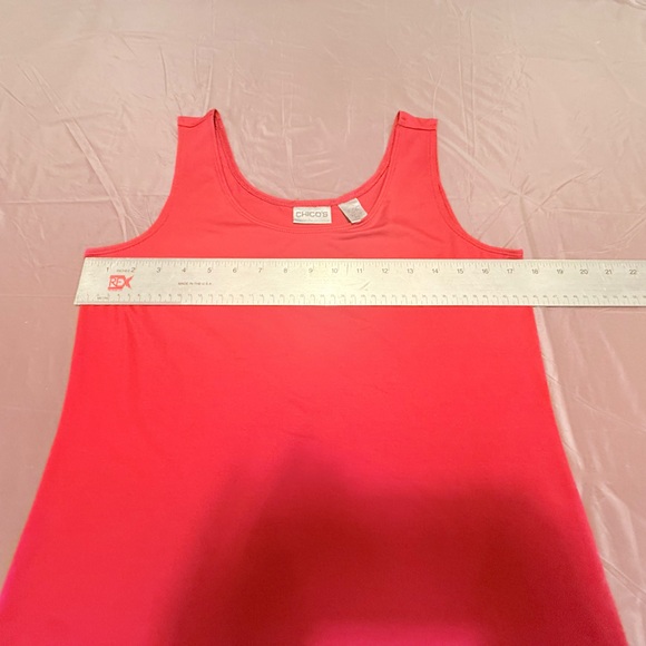 Chico's Red/Orange Scoop neck Stretch Sleeveless Tank Top Size 1/Medium - Picture 5 of 7